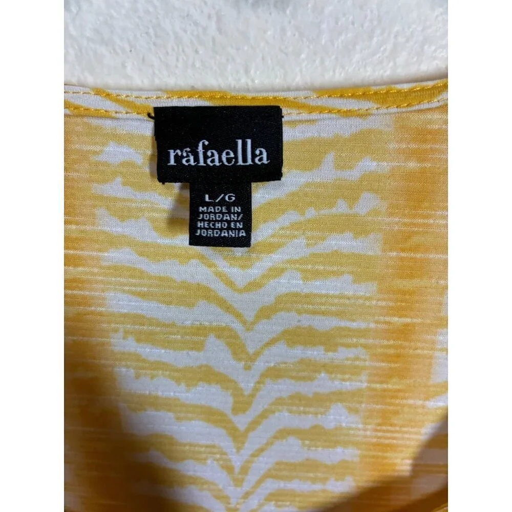 Rafaella Blouse Business Casual Top Zebra Animal Print Yellow Size Large